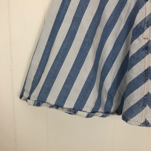American Apparel Striped Denim Circle Skirt Sz L - Picture 6 of 12